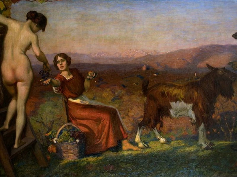 1867-Guglielmo Talamini - Vendemmia asolana la sera